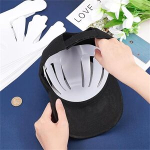 HEAVYSEVEN 10 Pcs Baseball Caps Inserts Shapers Plastic White Hat Inner Support Baseball Bump Cap Holder Flexible & Long Lasting Hat Shaper Universal Cap Inner Liner for Home Store Display Stand