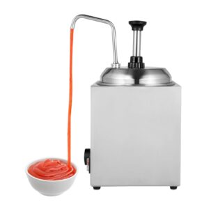 2.6 qt nacho cheese dispenser,800w stainless steel commercial cheese machine dispenser, electric countertop sauce warmer dispenser for nacho cheese sauce, hot fudge, ketchup