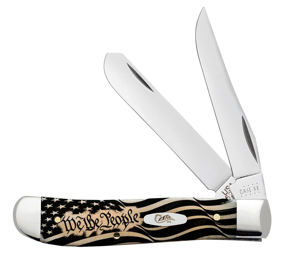 Case XX Knives Mini Trapper 'We the People' Natural Bone AWTC07WP Stainless Steel Pocket Knife