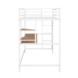 NicBex Small Bunk Bed Twin Loft Bed Loft Bed with Desk Bed with Desk and Storage Loft Bed Full Size Strong and Sturdy Suitable for Families with Many Children or Few Rooms, White