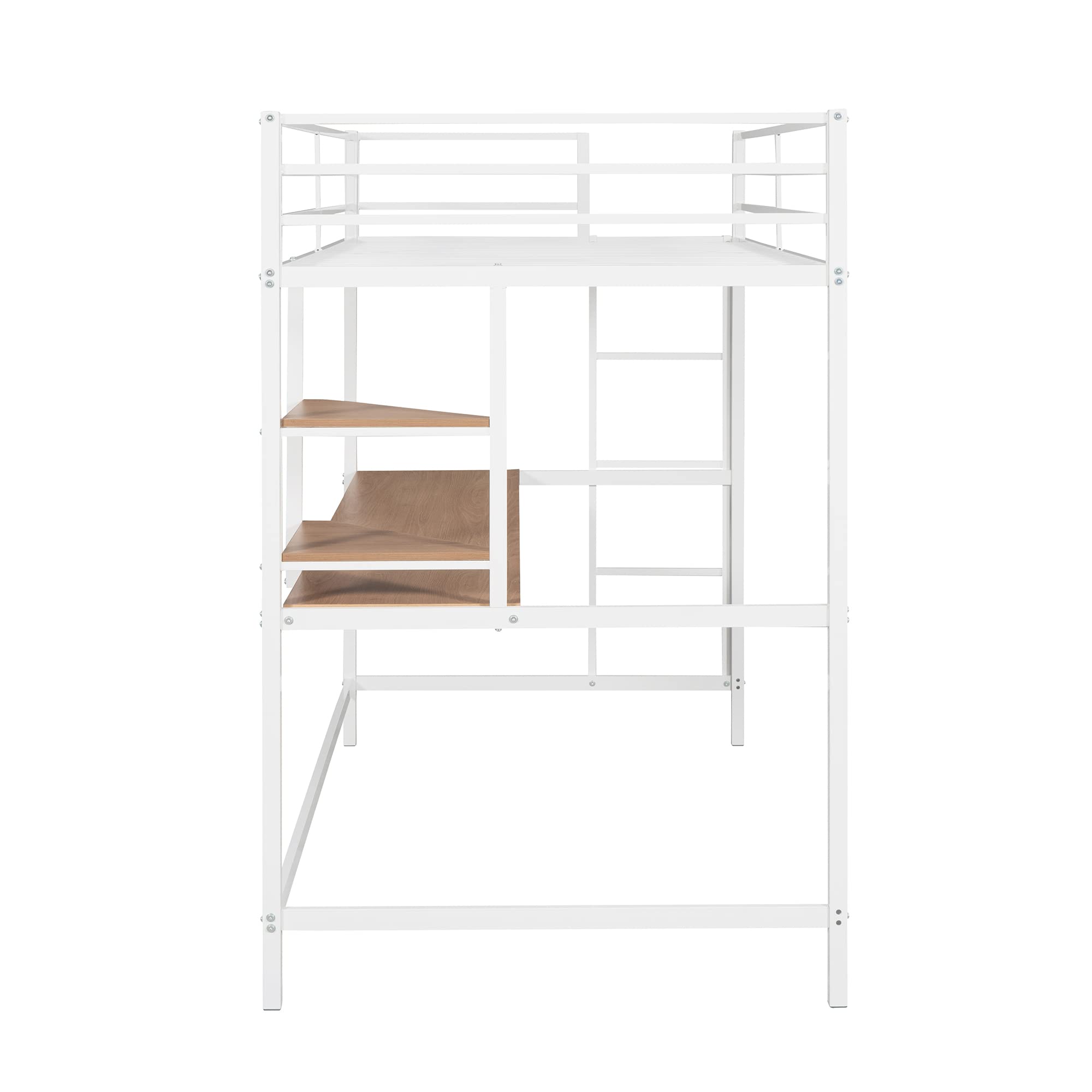 NicBex Small Bunk Bed Twin Loft Bed Loft Bed with Desk Bed with Desk and Storage Loft Bed Full Size Strong and Sturdy Suitable for Families with Many Children or Few Rooms, White