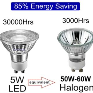 5W GU10 LED Range Hood Light Bulbs,Dimmable,Warm White,Kitchen&Cooking Stove Light,Recessed Track Light,50W Equivalent,Glass Reflector,Waterproof