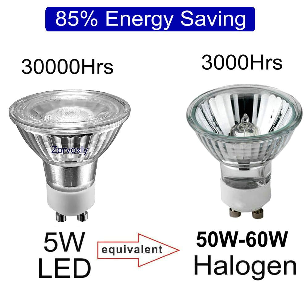 5W GU10 LED Range Hood Light Bulbs,Dimmable,Warm White,Kitchen&Cooking Stove Light,Recessed Track Light,50W Equivalent,Glass Reflector,Waterproof