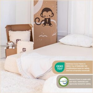 5 Little Monkeys Original Kids Memory Foam Mattress, Organic Cotton Removable Cover, CertiPUR-US ® Certified Memory Foam, OEKOTEK-Certified Fabric, Maximum Pressure Relief (Full)