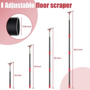 Floor Scraper, Long Handle Floor Scraper Heavy Duty, Metal Paint Scraper with 10PCS Extra Blades Scraper for Cleaning Windows Glass, Tiles, Wall, Floor