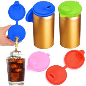 4 pack silicone soda can lids,soda can cover lids,silicone canning lids,beverage can covers reusable protector for soda, beer, drink, juice, coke, fits standard cans(st-1)