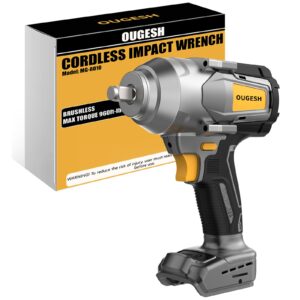 cordless-impact-wrench 1/2 inch for dewalt battery, 900ft-lbs(1200n.m) high torque 1/2 brushless impact-driver,electric impact gun with working light,2800rpm (no battery)