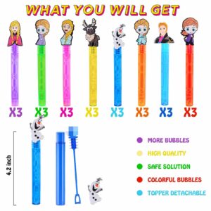 24 Piece Frozen Bubble Wand for Kids(8 Style),Cute Frozen Bubble Wand Great for Frozen Theme Birthday Party Supplies