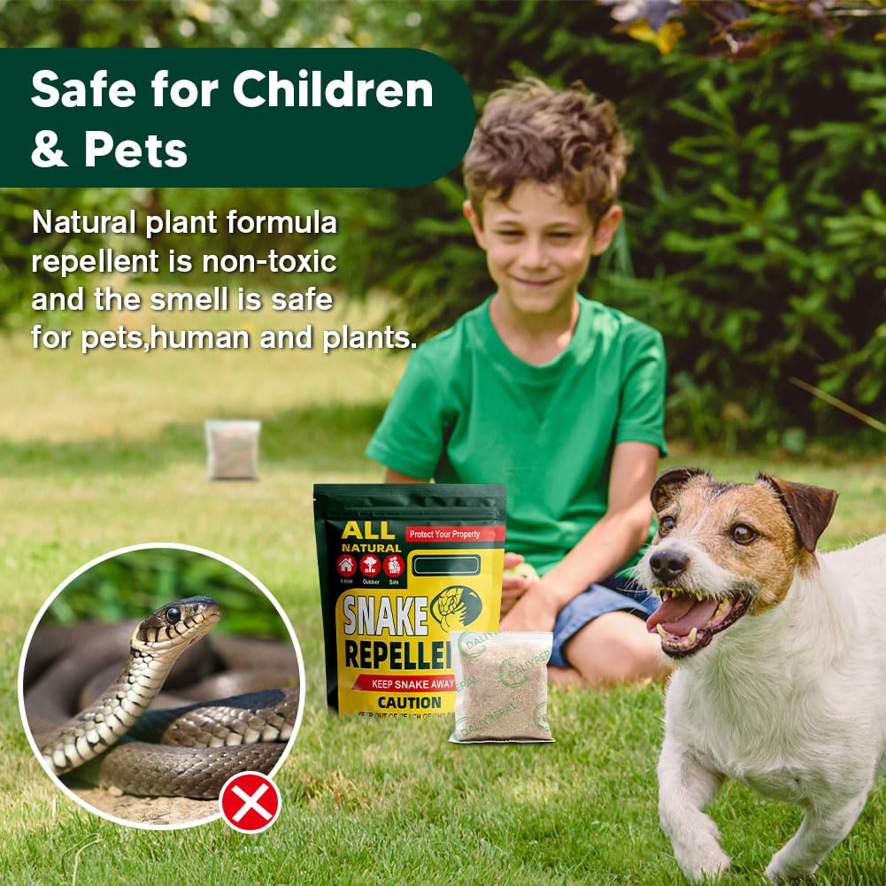 Lowojusl Snake Repellent for Yard Powerful,Outdoor Snake Away Repellent, Snake Out Snake Repellent,Effective Repellent for Snakes, Snakes Repellents for Outdoor Safe Around Kids and Pets 8-Pack