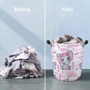 Personalized Girls Laundry Basket Custom Laundry Hamper for Girl Collapsible Durable Organizer Storage Bedroom Decor for Girls