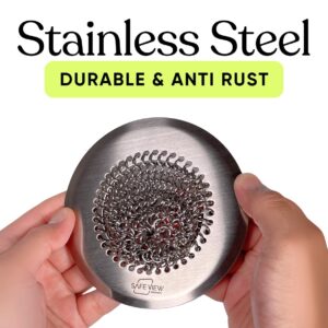 "Sir Drainalot" Kitchen Sink Drain Strainer, Reversible Chain Innovation, Non-Clogging, Stainless Steel, Catches All and Effortless Food Disposable, Anti-Rust