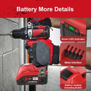 QuasuHaven Upgraded 2Pack 9.0Ah Replacement for Milwaukee M18 Battery Compatible with Milwaukee 18V Battery Cordless Power Tools 48-11-1852 48-11-1850 48-11-1840 48-11-1890 48-11-1828