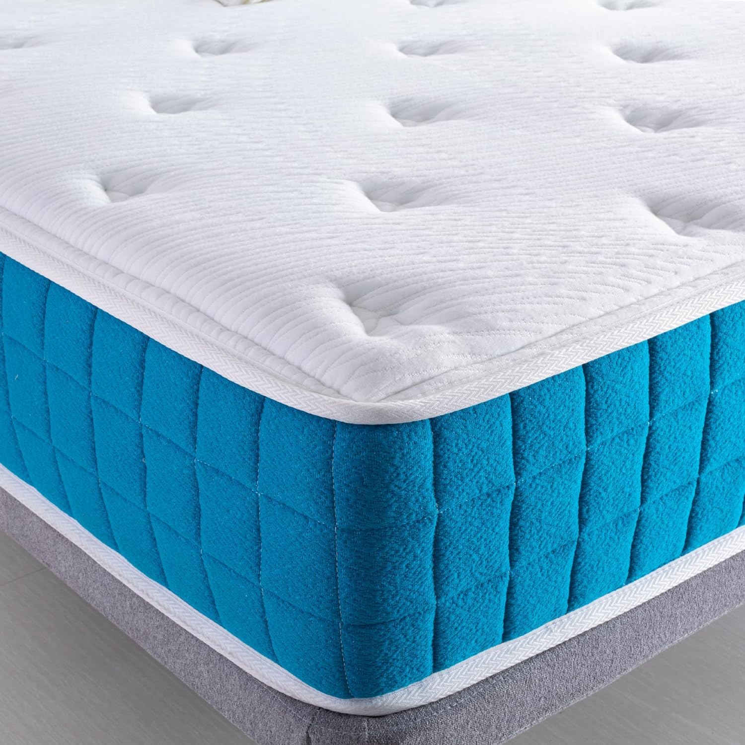 BreezeRest Twin XL Mattress 10 Inch Hybrid Mattress Bed in a Box,Medium Firm (with Free Memory Foam Topper) Cooling Gel Memory Foam Mattress with Individually Innerspring Pocket Coils Pressure Relief