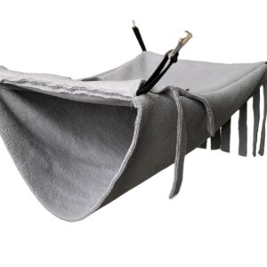 Vedem Guinea Pig Ferret Fleece Bunkbed Hammock Small Animals Cage Hanging Tunnel Hideout for Rat, Chinchilla, Squirrel (Grey)