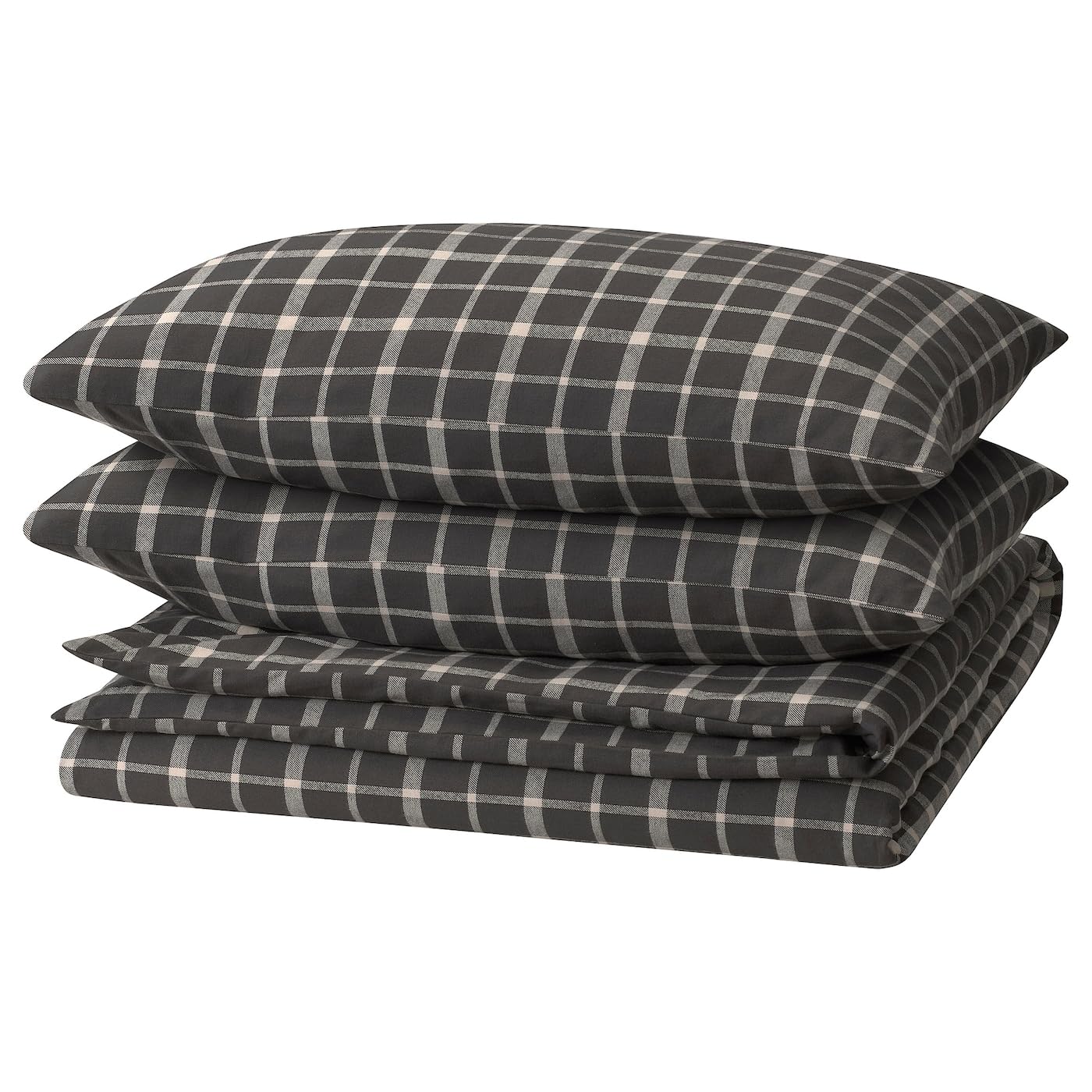 STRUTBRAKEN King Duvet Cover and Pillowcase(s) Cotton Gray Check