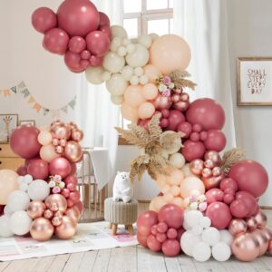 Baby in Bloom Baby Shower Decorations Baby in Bloom Balloon Garland Arch Kit Rose Red Maca Orange Sand White Metal Rose Gold Balloons for Birthday Bridal Wedding Baby in Bloom Party Decorations