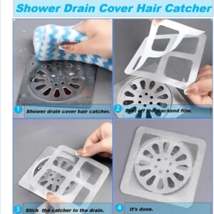 20Pcs Disposable Hair Drain Stickers, Shower Drain Hair Catcher Mesh Stickers,Drain Cover Hair Catcher, Bathroom, Laundry, Bathtub, Kitchen, Sink, Drain, Adhesive Window Screen Repair Tape Kit (20)