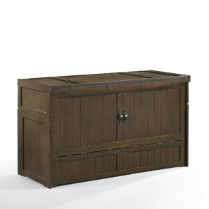 Night & Day Furniture Murphy Cube Cabinet Bed (Rustic Brown w/Ranchero Hardware, Queen Pre-Assembled)