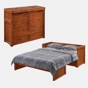 night & day furniture murphy cube cabinet bed (cherry, twin xl pre-assembled)