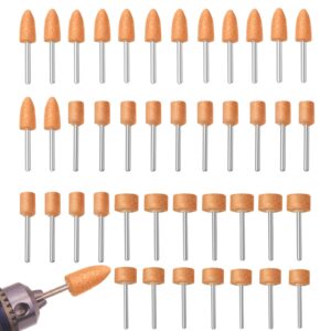 mikilikien sanding bits for dremel rotary tool kit compatible with dremel 4000, grinding stone set with 1/8" shank, ideal for sharpening,grinding,smoothing, flap wheel, aluminum oxide 42pcs