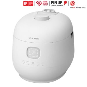 CUCHEN CRH-TWS0610PWUS | Induction Heating Dual Pressure Rice Cooker 6 Cup (Uncooked) | Full Stainless Inner Pot | High/Non-Pressure | Easy Open Handle | Auto Steam Clean | Made in Korea