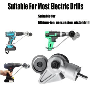 Metal Sheet Cutter,Electric Nibbler Drill Attachment with Adapter,Electric Drill Shears Attachment Cutter Tool for Cutting Iron,Aluminum and Metals Materials