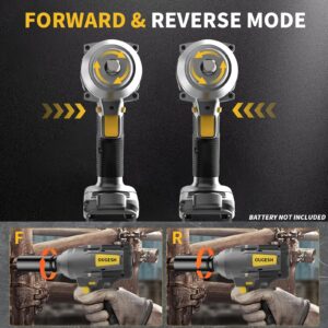 Cordless-Impact-Wrench 1/2 Inch for Dewalt Battery, 900FT-LBS(1200N.M) High Torque 1/2 Brushless Impact-Driver,Electric Impact Gun with Working Light,2800RPM (No Battery)