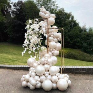 Pearl White Sand Balloons 5 Inch, 100 PCS Small Beige Cream Off White Pearl Balloons, Boho Neutral Nude Tan Helium Mini Balloon for Arch Birthday Wedding Bridal Shower Anniversary Party Decoration