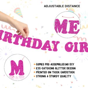 Glitter Popular Birthday Party Decorations Set - NO DIY - Its Me Hi Im The Birthday Girl Its Me Banner & Hanging Swirls & Foil Fringe Curtain for Pink Girls Fans Singer Birthday Party