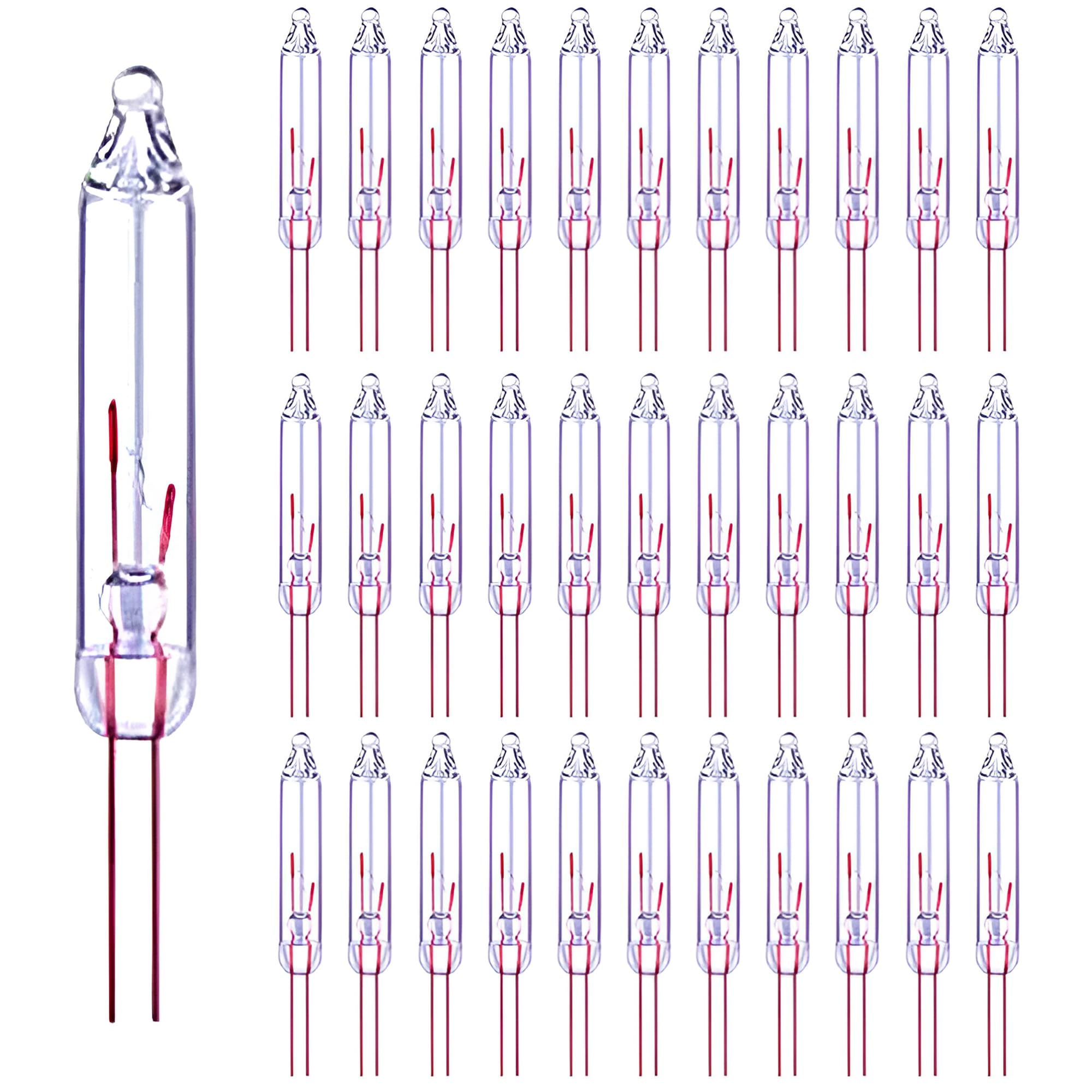 Christmas Replacement Mini Light Bulbs 2.5 Volt 0.17 Ampere 0.42 W Clear Glass Bulbs for Christmas Trees Decorative Light Supplies (120 PCS)