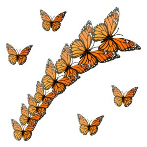 12 pcs monarch butterfly decorations, 3 sizes halloween butterfly wall decor, 3d orange fake butterflies, artificial butterfly crafts for the dead day, bedroom, home, wedding, party, christmas decor