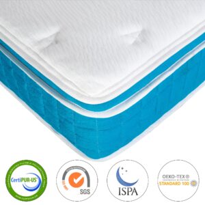 BreezeRest Queen Mattress 12 Inch Hybrid Mattress Bed in a Box,Colchones Queen Soft Cooling Gel Memory Foam Mattress with Individually Innerspring Pocket Coils for Motion Isolation