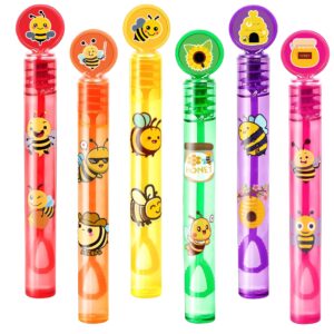 24pcs bee diy bubble wands party favors 96pcs stickers for goodie bag fillers pinata stuffers, mini bubble bulk birthday party supplies toys gifts class prizes for toddlers boys girls