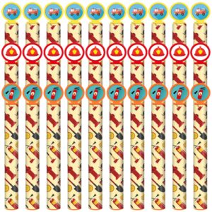 vertintong 30 pack firefighter party favors mini bubble wands with stickers fire truck birthday party supplies decorations firetruck goodie bag fillers for boys girls gifts prizes(liquid included)