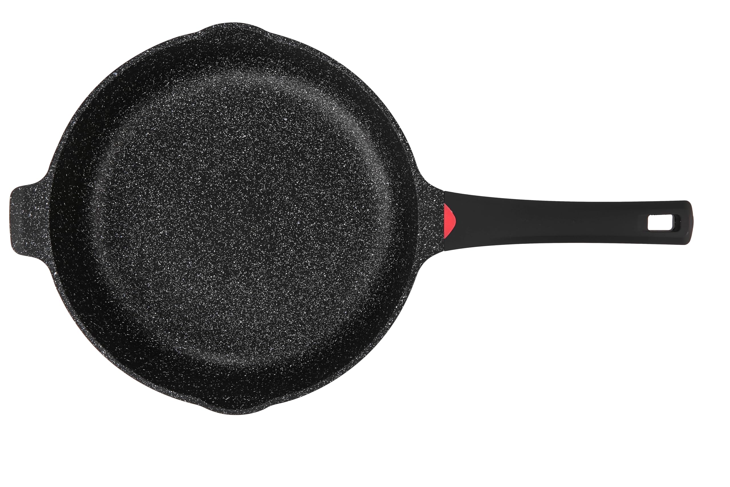 11 Inch Non Stick Deep Frying Pan Granite Coated with Pour Spout - Lightweight 4.27 Quart Skillets and Frying Pans with Comfort Stay Cool Grip Handle - Induction Compatible PFOA Free Frying Pan