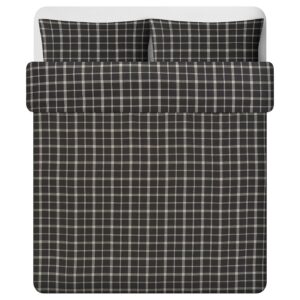 STRUTBRAKEN King Duvet Cover and Pillowcase(s) Cotton Gray Check