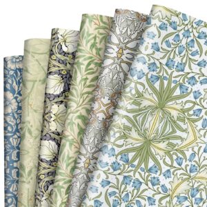 jarthenaamcs 12 sheets william morris floral wrapping paper -not roll- greenery gift wrap paper folded flat art paper for diy crafts wedding birthday baby shower, 19.7 x 27.6 inch