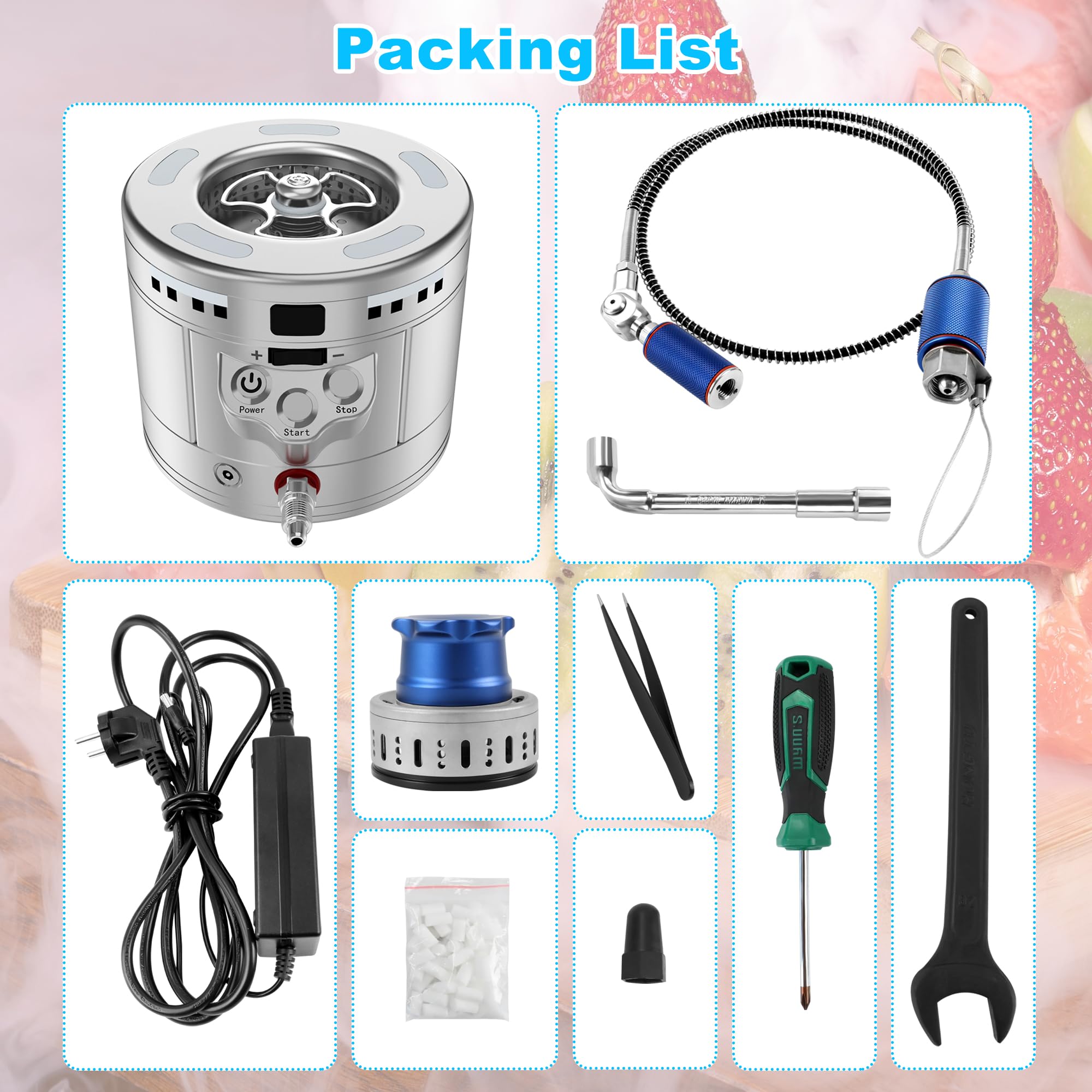 Portable Dry Ice Maker Machine: Food Grade Dry Ice Maker with Quick CO2 Dry Ice Making and Instant Glass Chilling, Dry Ice Machine for Bars, Restaurants, Clubs, and Hotels