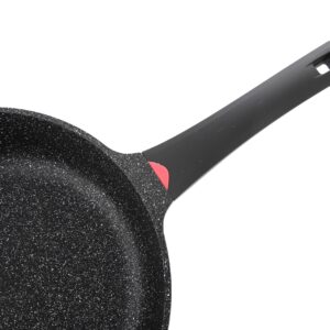 11 Inch Non Stick Deep Frying Pan Granite Coated with Pour Spout - Lightweight 4.27 Quart Skillets and Frying Pans with Comfort Stay Cool Grip Handle - Induction Compatible PFOA Free Frying Pan