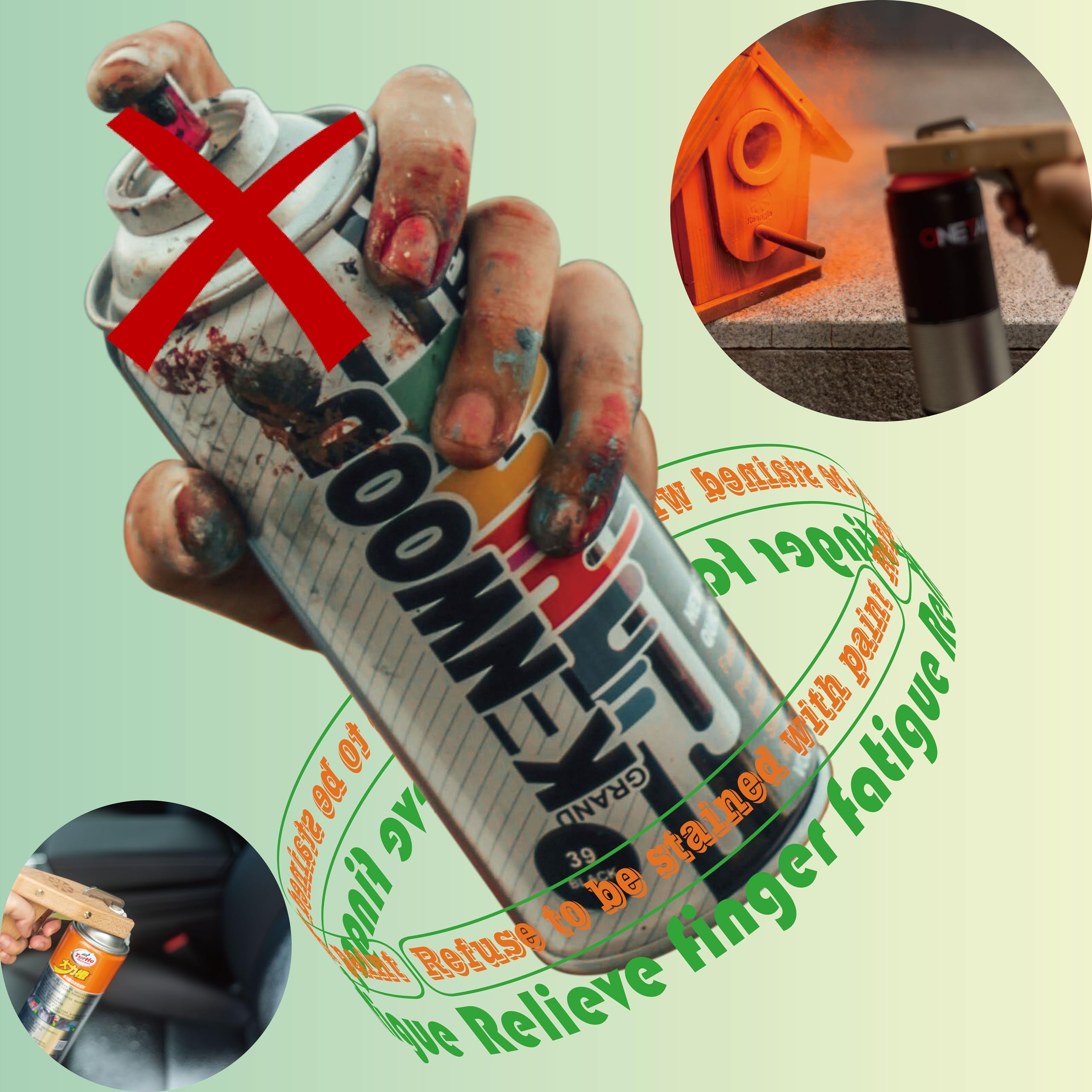 Spray Can Trigger Handle,Turns Cans into Long-Lasting Spray Paint Gun. Stainless Steel Spray Paint Handle is Durable and Long-Lasting, Ideal for Spray Paint, Silicone Spray, Shoe Deodorizer