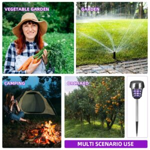 Jahy2Tech Solar Bug Zapper Outdoor Mosquito Zapper Mosquito Killer Lamp for Patio Backyard Garden Pathway Insect Mosquito Repellent Purple and White Light (2)