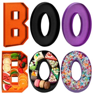 nuogo halloween boo paper letter charcuterie party favors supplies container halloween cardboard fillable cutout candy tray sweet chocolate disposable party treat box