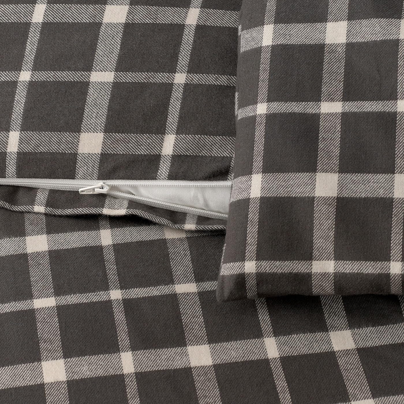 STRUTBRAKEN King Duvet Cover and Pillowcase(s) Cotton Gray Check