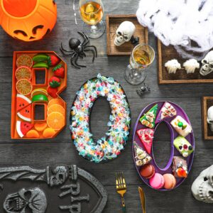 Nuogo Halloween Boo Paper Letter Charcuterie Party Favors Supplies Container Halloween Cardboard Fillable Cutout Candy Tray Sweet Chocolate Disposable Party Treat Box