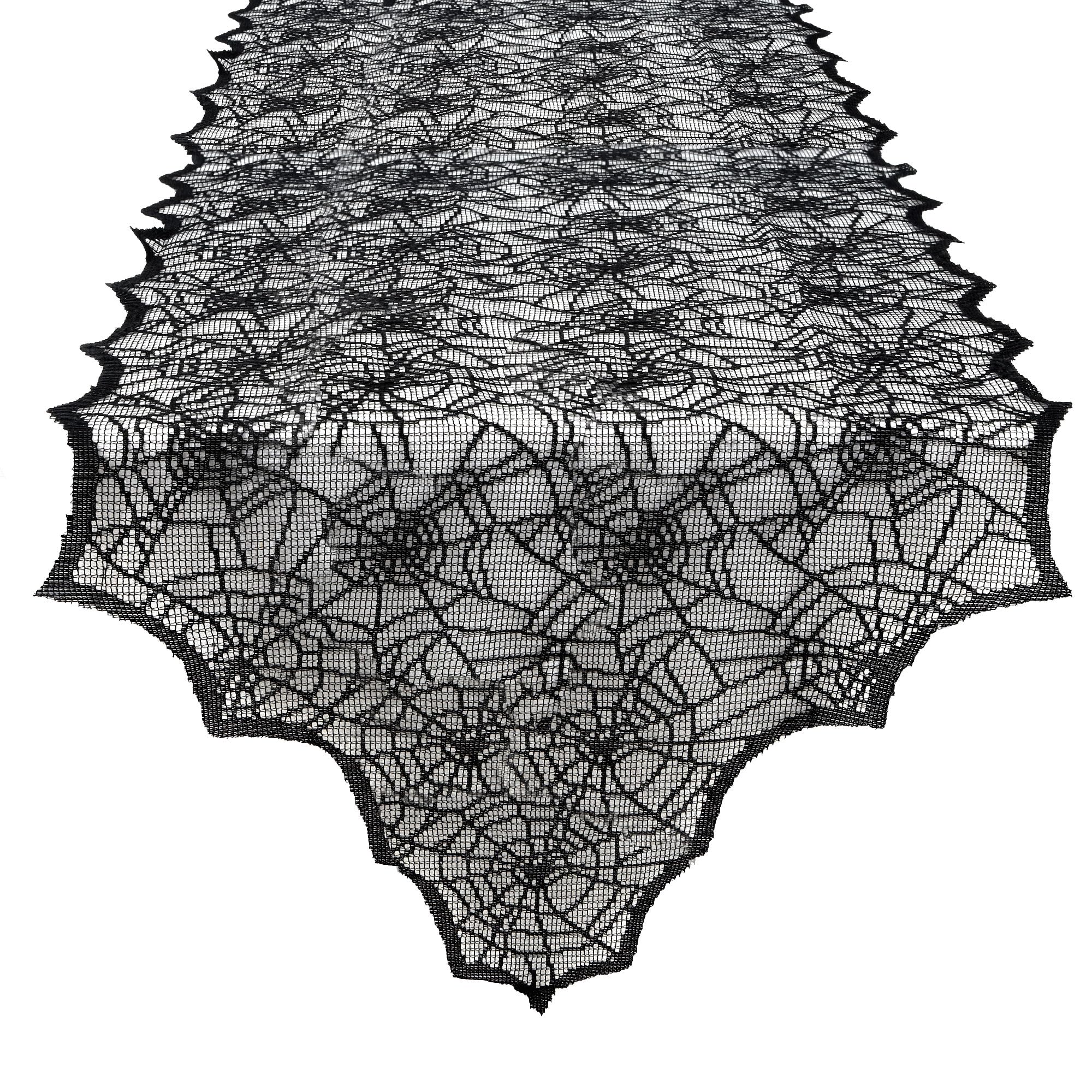 Halloween Table Runner, Black Lace Spider Webs Table Runners for Halloween Table Decor, 18 X 72 Inch Creepy Cover Table Runner Halloween Decorations Halloween Party Dinner Table Centerpiece Decoration