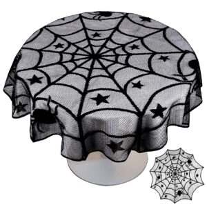 halloween tablecloth round black lace spiderweb tablecloth 40 inch halloween lace table topper table runner halloween table cloth spider cobweb table cover halloween table decorations fireplace cover