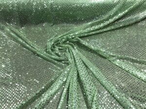 new creations fabric & foam inc, 40" wide mini faux sequin knit fabric shiny dot confetti sewing by the yard. (sage green)