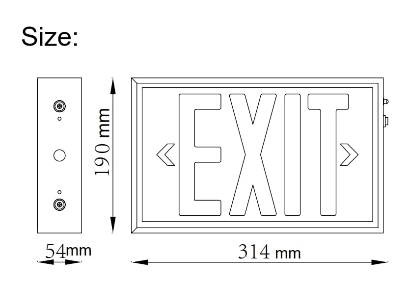 TANLUX Red Exit Sign with Steel Housing, LED Emergency Exit Light with Battery Backup, UL Listed, AC 120/277V, Commercial Emergency Lights for Business