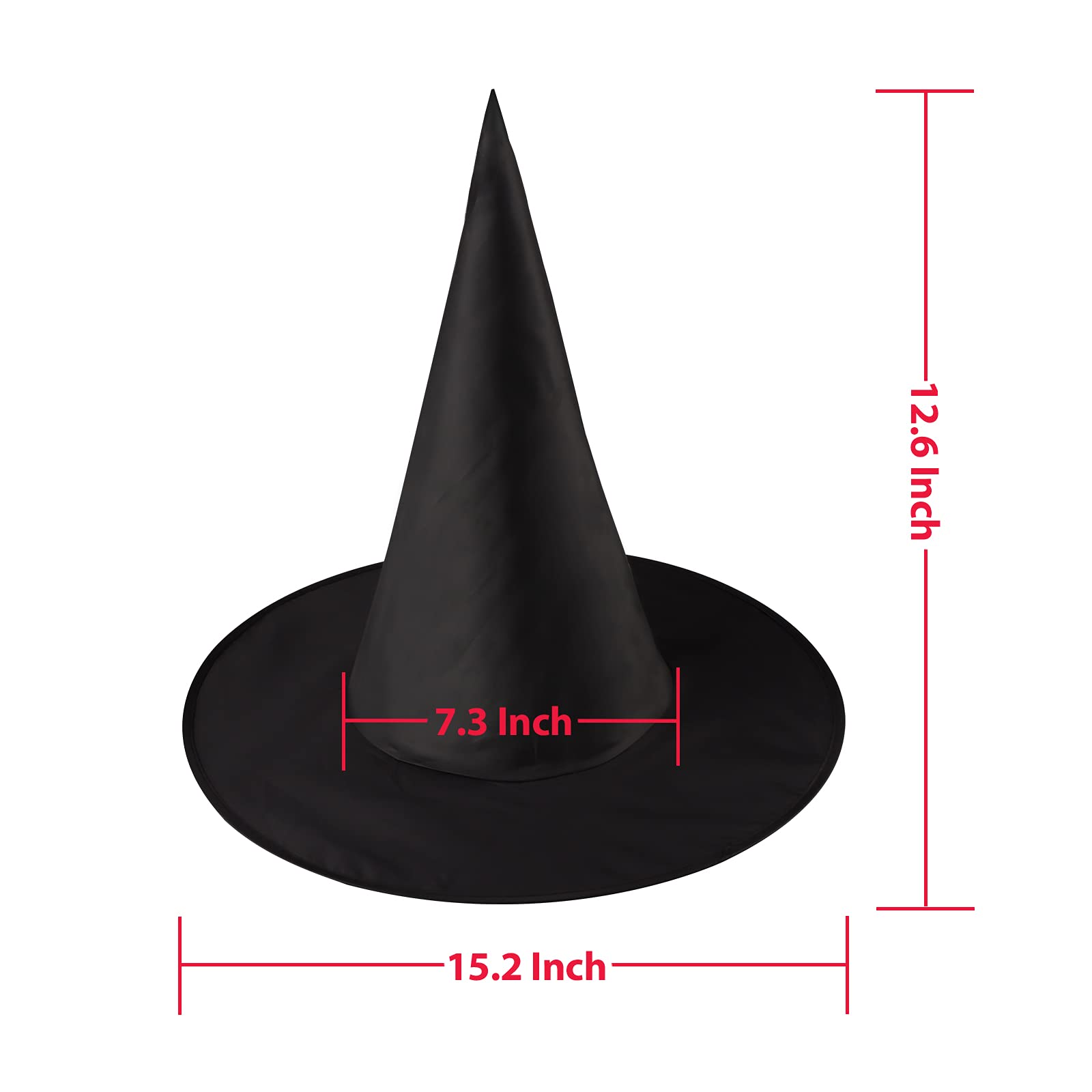 Beepow 8 Pack Witch Hats, Halloween Black Witch Hats Costume Accessory Decorations, Black Halloween Hanging Witch Hat, Witch Hat Halloween Decoration