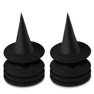 beepow 8 pack witch hats, halloween black witch hats costume accessory decorations, black halloween hanging witch hat, witch hat halloween decoration